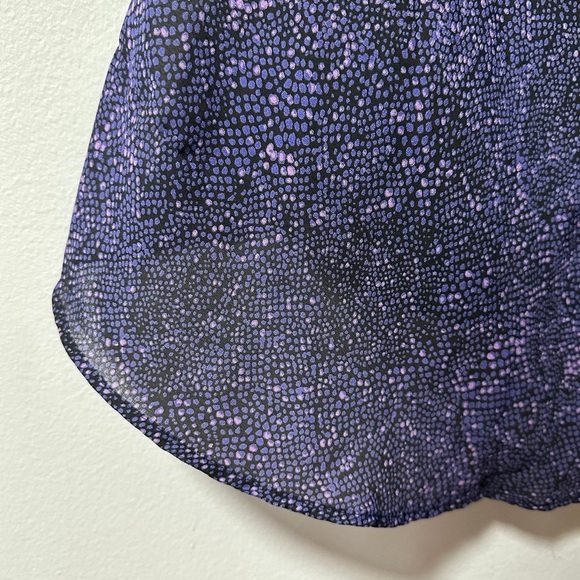 Vintage Y2K Express Purple Polka Dot High-Low Flounce Hem Midi Skirt Size Small - Picture 10 of 11